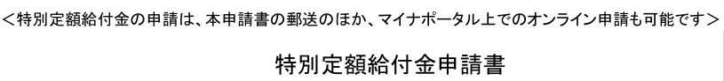 Проект формы заявки на перевод «специальной фиксированной суммы» в размере 100 000 йен / шапка